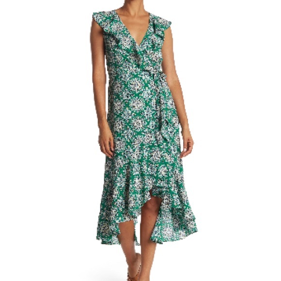 Max studio green wrap dress- M, medium - Picture 4 of 5